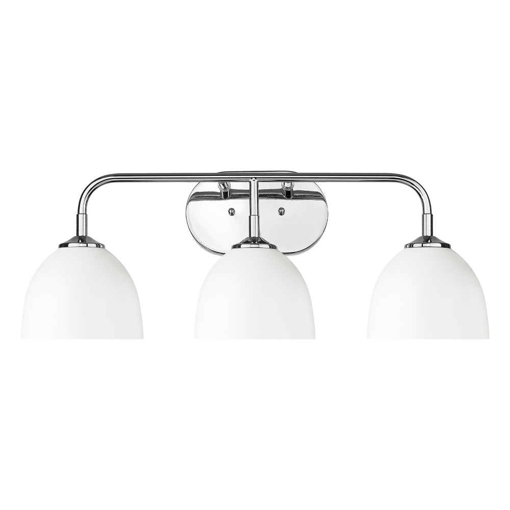 Yep by Golden Lighting Zoey 3-light Vanity in Chrome and Matte White shade